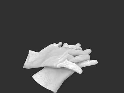 White Gloves Laid Out On Dark Background With Clean Simple Design 3d model