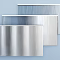 Pleated Curtains In Light Blue White And Gray Tones With Modern Vertical Design