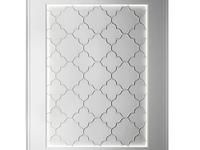 Modern White Ceiling Design With Geometric Lattice Pattern And Recessed Lighting 3d model