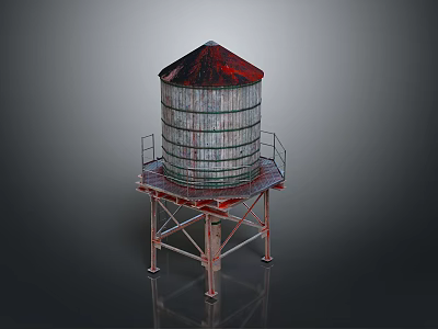 Water Tower Industrial Water Tower Duct Ventilation Duct Iron House Iron Tower Steel Tower Steel Frame Steel Frame Tower 3d model