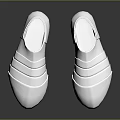 White Flat Shoes With Strap Details Simple Design For Casual Wear