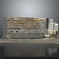 Ancient Architectural Building Structure with Brick Wall and Stone Trough Details