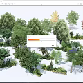 Diverse Arbor Species In Lush Garden Landscape With Green Foliage And Shrubs