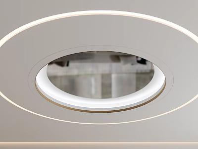 Modern Circular Ceiling Design With Recessed LED Lights And Clean Lines 3d model
