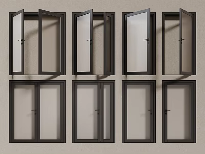modern windows aluminum alloy windows casement windows floor-to-ceiling windows 3d model