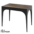 Modern Dressing Table with Wooden Top and Black Curved Legs Design