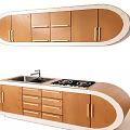 Modern Oval Shaped Wooden Washbasin Vanity With Sink Cabinets And Drawers