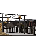 Traditional Rural Self Built Houses With Snow Covered Roofs And Courtyard Design