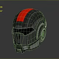 Futuristic Black Red Stripe Helmet With Carbon Fiber Design And Sleek Headset Style Side Parts