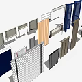 Various Window Blinds Designs And Styles For Home Interior Decoration 3d model