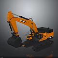 Orange Doosan Modern Heavy Duty Crawler Excavator With Large Bucket And Tracks