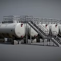 Industrial Equipment Large Storage Tanks With Metal Stairs And Platforms