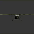 Camouflage Aerospace Model With Propeller Large Wings And Dark Background