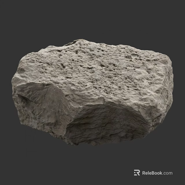 Natural Rough Stone Block With Textured Surface For Construction Projects 3d model 