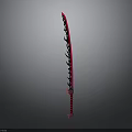 Stylish Red Blade Weapon Sword With Black Decorative Patterns And Red Black Hilt