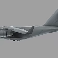 Gray Fighter Jet Side View With Tail Wing Main Wings And Twin Engines