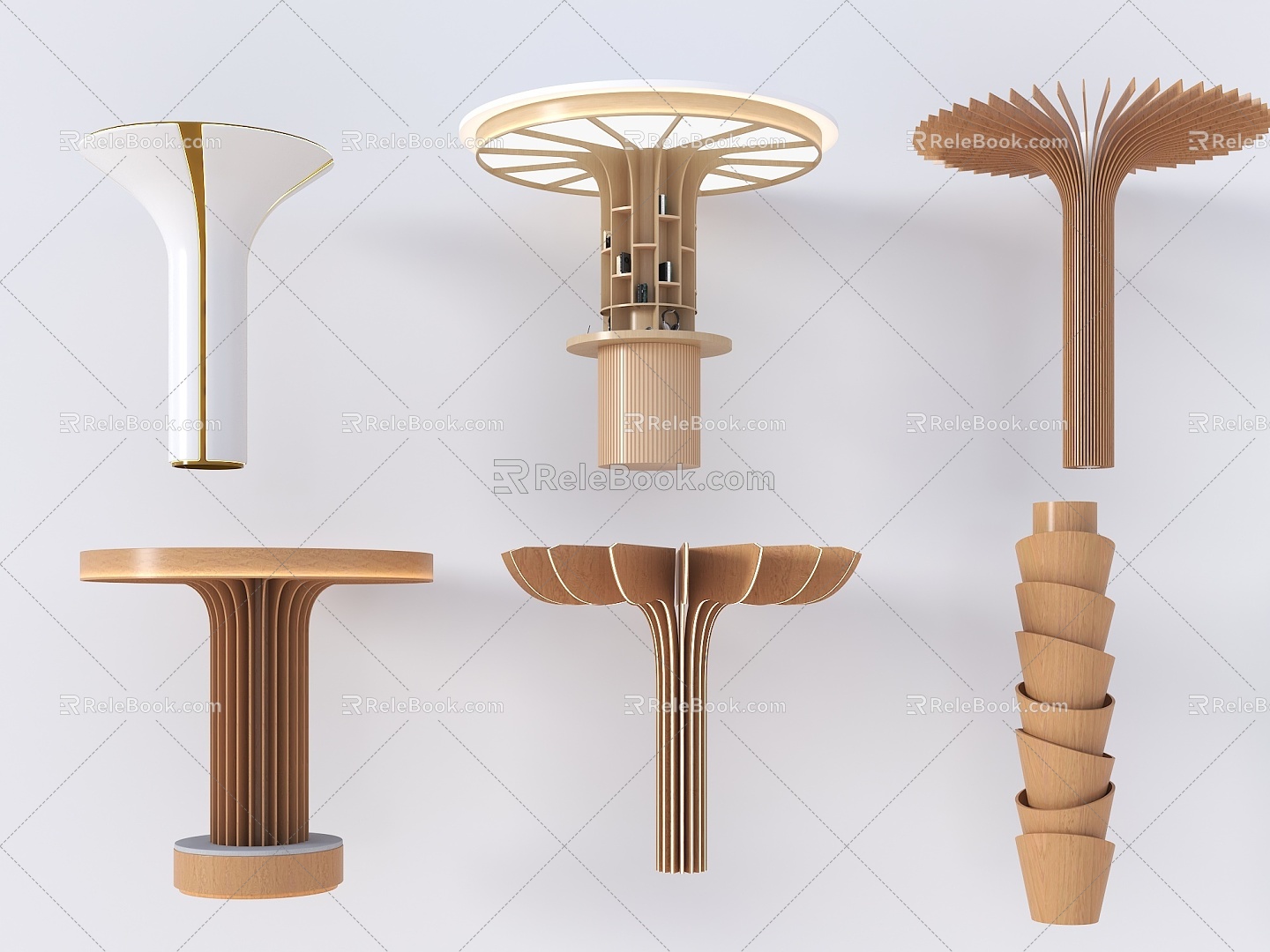 Modern interior decoration pillar special-shaped creative pillar library pillar bookshelf chair pillar reading room pillar library decorative pillar children's pillar kindergarten 3d model