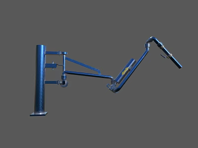 Blue Industrial Equipment With Metal Rotating Arm For Material Handling Operations 3d model