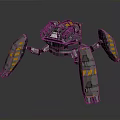 Advanced Robotic Mechanical Spider With Metal Legs And Orange Striped Accents