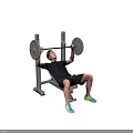 Man Performing Intense Barbell Bench Press Workout On Weight Bench 3d model