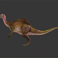 Realistic Colorful Sailback Dinosaur 3D Model in Standing Pose with Detailed Textures