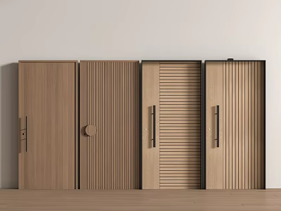 Modern Entry Door Single Door Wood Bedroom Door Kitchen Door 3d model