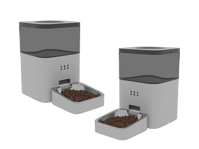 Modern Automatic Pet Food Dispensers With Dry Food Trays For Pets 3d model