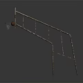 Rusty Metal Basketball Hoop Frame Stand With Backboard Rim And Ball