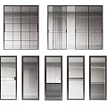 Modern Glass Door Designs With Various Panel Styles And Frames 3d model