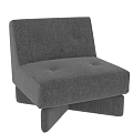 Gray Fabric Upholstered Single Sofa With Tufted Back And Modern Design 3d model