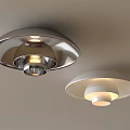 Modern Ceiling Lights With Round Shades Silver And White Illuminated Design 3d model