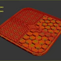 Vibrant Orange Silicone Kitchen Mat with Textured Surface and Honeycomb Pattern for Heat Resistance