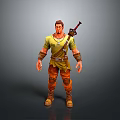 Man Wearing Yellow Shirt Brown Pants With Waist Belt And Sword On Back Fantasy Character