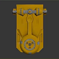 Yellow Industrial Metallic Case With Silver Panels And Circular Top Design
