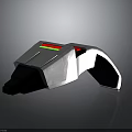 Futuristic Sci Fi Weapon With Silver White Black Body And Red Green Indicator Lights