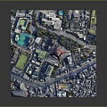 Modern Urban Buildings Surrounding Tokyo Tower In Detailed Miniature City Model