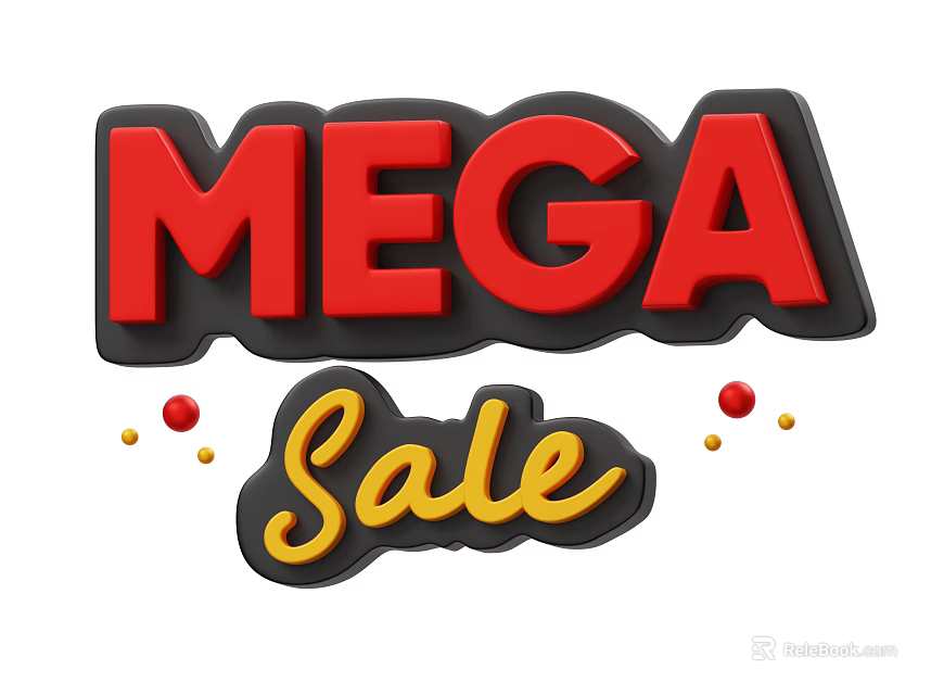 MEGA Sale Online Shopping Event with Big Discounts and Best Offers 3d model 