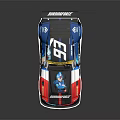 Red White Blue Race Car With Number 88 SWISSMOTE Livery And Rear Wing