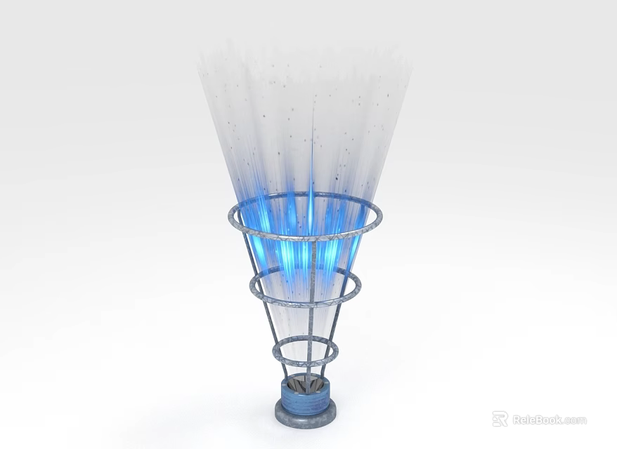 Modern Decorative Lamp With Blue Glowing Light Transparent Layered Structure And Blue Base 3d model 