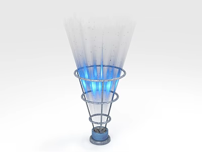 Modern Decorative Lamp With Blue Glowing Light Transparent Layered Structure And Blue Base 3d model
