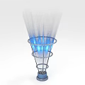 Modern Decorative Lamp With Blue Glowing Light Transparent Layered Structure And Blue Base