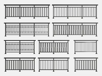 Different Types of Fence Designs With Various Patterns And Styles For Outdoor Areas 3d model