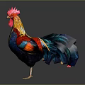 Vibrant Rooster With Colorful Feathers Red Comb And Blue Body Plumage