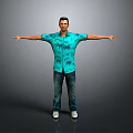 Everyday Lifestyle Items Blue Palm Print Shirt Jeans White Shoes