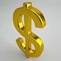 Golden Dollar Sign Wall Decor for Modern Home Interior Decoration
