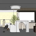 Elegant Modern Clothing Store Interior With Stylish Display Racks And Green Plants