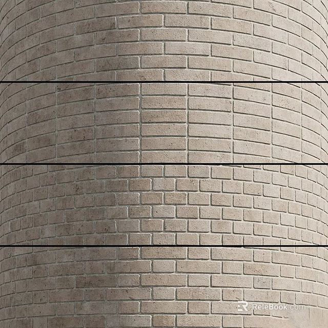 Building Exterior Wall With Textured Light Brown Bricks Arranged In Neat Orderly Pattern 3d model