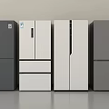 Modern Refrigerator Freezers With Gray White Colors And Multiple Door Designs