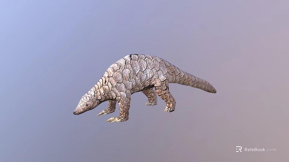Realistic Pangolin 3D Model With Detailed Scaled Body And Armor Texture 3d model