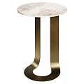 Modern Dining Table With Round Textured Tabletop And Gold Metal Curved Legs